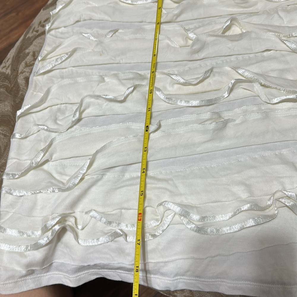 White Ruffled Women's Tank Top - Picture 6 of 8
